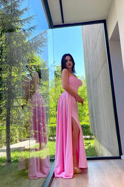 Elegant Mermaid Sweetheart Pink Prom Dresses Long Formal Evening Dress IN1965