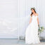 Popular Off the Shoulder Long A-line Ivory Chiffon Sexy Beach Wedding Dresses IN796