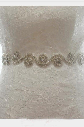 Fashion Wave Rhinestones Wedding Belt Beaded Bridal Sashes BS5