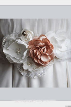 Flowers Wedding Sash Bridal Belt,Satin Ribbon Sash,Bridesmaid Sash/Belt BS7