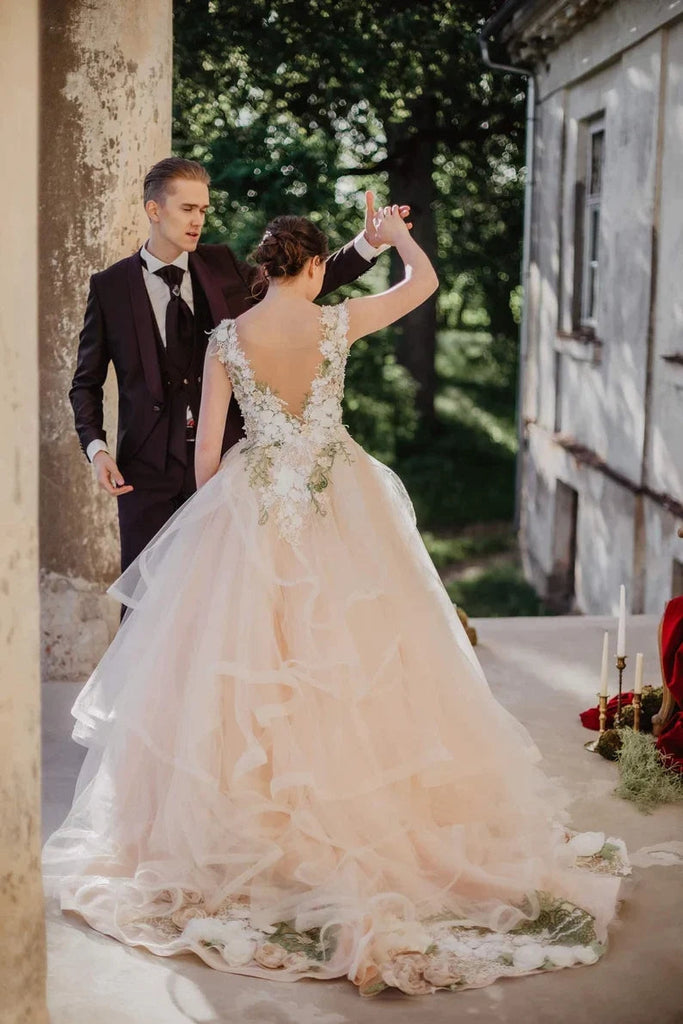 Popular Formal A Line Tulle Long Prom Dresses Evening Party Dresses IN1974