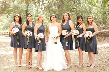 Pretty Chiffon Grey Short Pleats A Line Bridesmaid Dress ING67