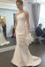 Simple Mermaid Ivory Strapless Wedding Dresses With Train, Wedding Gown IN1808