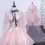Pink A Line Tulle Spaghetti Straps Homecoming Dresses With Appliques INN54