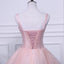 Pink A Line Tulle Spaghetti Straps Homecoming Dresses With Appliques INN54