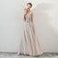 A Line Tulle Long Straps Lace Up Back Beaded Prom Dresses,Evening Dress ING73