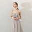 A Line Tulle Long Straps Lace Up Back Beaded Prom Dresses,Evening Dress ING73