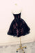Charming Black Cute Floral Formal Dresses, Black Party Dress, Homecoming Dresses INO72
