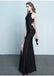Charming Simple Style Long Sheath Sexy Cheap Black Prom Dresses K703