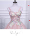 Pink A Line Tulle Spaghetti Straps Homecoming Dresses With Appliques INN54
