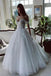 Romantic Tulle A-line Off-the-Shoulder Wedding Dresses With Lace Appliques IN1810