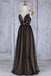 Chic Black Long Straps Tulle A Line Prom Dress,Evening Dresses IN879