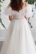 A-line Off White Short Sleeves Long Prom Dress Organza Evening Dress INS57