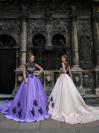 A-line Bateau Yellow Lace Appliques Ball Gowns Prom Dresses Quinceanera Formal Dress INR72