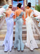 Appliqued Straps Mermaid Bridesmaid Dress with Bow INN4