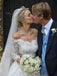 Off the Shoulder Long Sleeves Wedding Dresses With Cathedral Train INP83