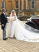 Off the Shoulder Long Sleeves Wedding Dresses With Cathedral Train INP83