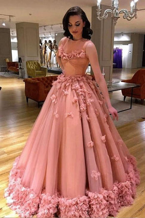 Pink Long Ball Gown Prom Dress, Quinceanera Dresses, Sweet 16 Dresses ING85