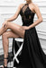 Elegant Black Prom Party Dress, Sexy Slit Long Formal Evening Dresses stunning IN121
