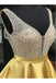 A Line V Neck Sleeveless Homecoming Dress, Beading Satin Short Prom Dresses INN41