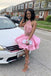 New A Line Pink Short Sleeveless Cake Homecoming Dresses With Appliques Lace INHD33