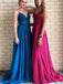 Spaghetti Straps A-Line Long Cheap Prom Dresses with Lace Top INO54