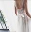 Straps Tulle White Lace Beach Long Backless A Line Wedding Dresses IN560