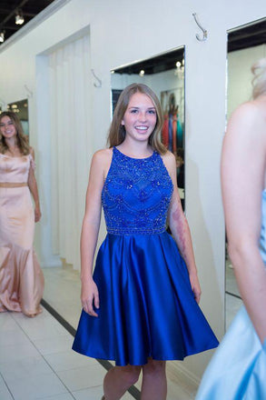 Royal Blue Short Prom Dress, Homecoming Dress For Graduation Party INL78