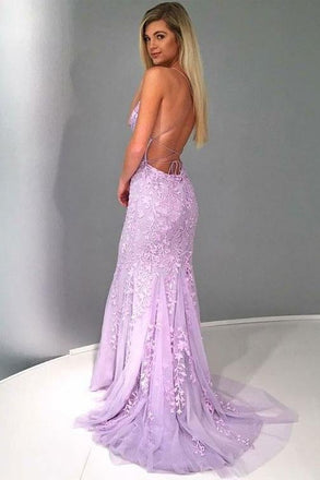 Spaghetti Strap Mermaid Prom Dresses Criss Cross Formal Evening Dress INI34
