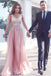 Elegant Appliques Sleeveless Pink Floor-Length A-Line Prom Dresses/Evening Gown IN192