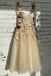 Colorful Pattern Appliques Formal Party Dresses 3D Flowers Straps Prom Dress IN1975