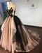 Black Lace V Neck A-line Formal Prom Dress, Long Ball Gown Evening Dresses ING34