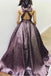 Elegant V Neck A Line Chocolate Long Prom Dress Ball Gown With Pockets IN948
