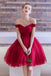 Red Homecoming Dresses,off the shoulder Homecoming Dresses,Simple Homecoming Dresses,tulle cocktail dress,Red Cocktail Dresses,Cocktail Party Dress