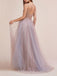 A-Line Spaghetti Straps Deep V Neck Prom Dress with Beading Split INI69