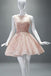 New arrival Sexy Open Back Short Lace Scoop Sleeveless Homecoming Dresses with Appliques IN203