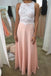 Halter Neck Beadings Blush Appliques Beaded Chiffon Prom Dress INS84