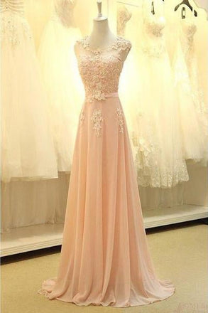 Real Made Appliques Long Prom Dress Evening Dress IN189