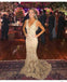 Elegant Mermaid Lace Appliques Long V Neck Prom Dress INE13