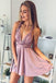 A-Line Deep V-Neck Sexy Homecoming Dresses,Short Summer Prom Dresses IN433