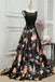 Stylish Prom Dresses,Long Prom Dress,Floral Prom Dresses,Printed Prom Dress,Formal Evening Dress