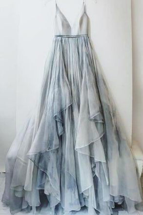 Sexy Backless Printed Flower Evening Prom Dresses, beautiful A Line Prom Dresses, Custom Long Long Prom Dress