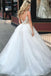 A-Line Spaghetti Straps Floor Length White Detachable Train Prom Dress with Appliques INQ65