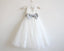 Light Ivory Lace Tulle Sleeveless Long Flower Girl Dress With Silver Sash/Bowss IN214