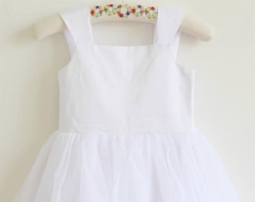 White Tulle Straps Long Simple Baby Girl Dress/Flower Girl Dresses IN208