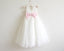 Ivory Lace Tulle Ivory Flower Girl Dress With Pink Sash/Bows Sleeveless Floor-length IN207