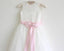 Ivory Lace Tulle Ivory Flower Girl Dress With Pink Sash/Bows Sleeveless Floor-length IN207