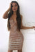 Sexy Sheath V Neck Backless Sequins Homecoming Dresses, Short Cocktail Dresses INM78