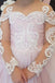 Princess Ball Gown Long Sleeves Tulle Long Flower Girl Dress with Lace Appliques INB98