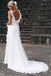 Simple White V-neck Chiffon Ruffles Sleeveless Wedding Dress Bridal Gowns IN596